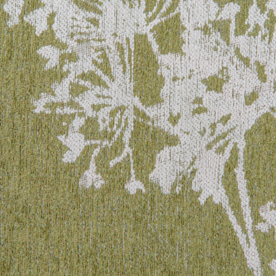 Parsley groen bloementapijt met elegant wit bloempatroon