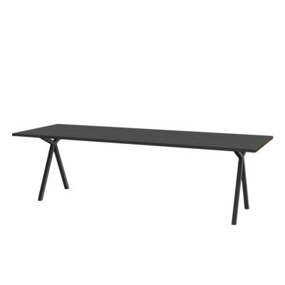 Studio HENK tafel Slim X-type Rechthoekig - zwart frame, zwarte beits