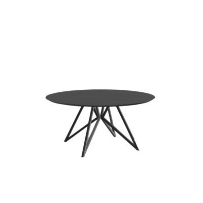 Studio HENK tafel Butterfly Rond QuadpodXL - zwart frame, zwarte beits