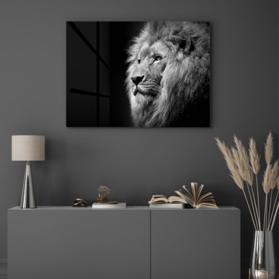 Walljar acrylglas schilderij - Gazing Lion