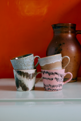70s ceramics: cappuccino mugs, dada (set of 4)
