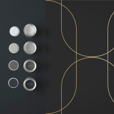 Graham &amp; Brown  vliesbehang  Palais Black &amp; Gold