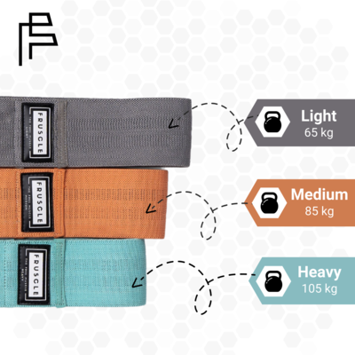 Fruscle weerstandsbanden gekleurd - set van 3