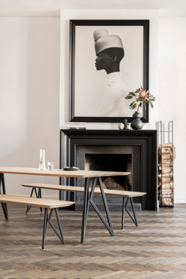 Studio HENK tafel Butterfly Rechthoekig - zwart frame, zwarte beits