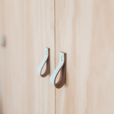 Leren handgrepen set van 2 - maat L