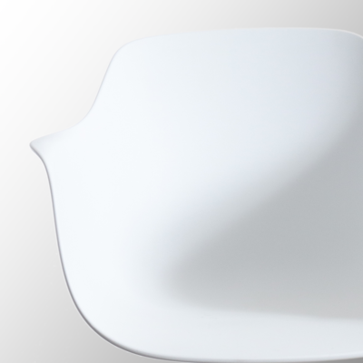 Eetkamerstoel Noa-Puk wit onderstel - met armleuningen