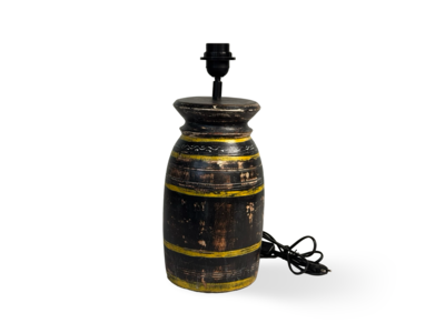 Lampvoet melkpot zwart/geel uniek