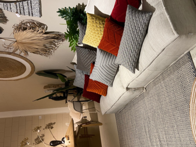 Kussen 3D ZigZag velvet maroon