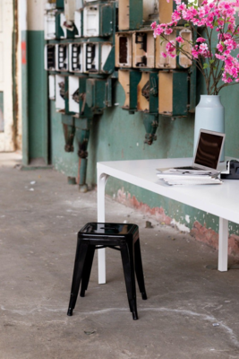 Metalen krukje Café (zithoogte 45 cm)