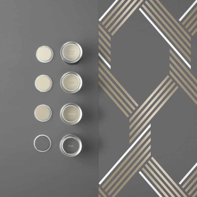 Graham &amp; Brown  vliesbehang  Vector Graphite Gold