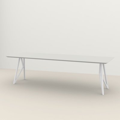 Studio HENK tafel Butterfly Rechthoekig - wit frame, HPL Fenix bianco kos