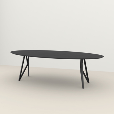 Studio HENK tafel Butterfly Ovaal - zwart frame, zwarte beits