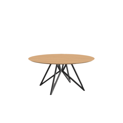 Studio HENK tafel Butterfly Rond QuadpodXL - zwart frame, hardwax light 3041