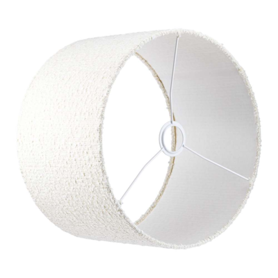 Lampenkap rond bouclé blanc