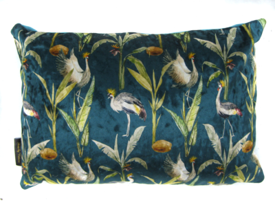 Kussen velvet kraanvogel