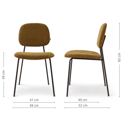 Eetkamerstoel Jasmijn - zwart onderstel