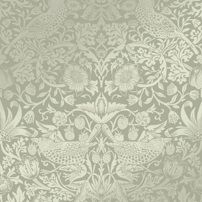 vliesbehang william morris at home strawberry thief fibrous sage