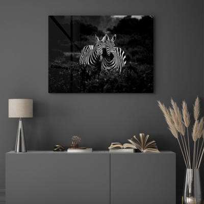 Walljar acrylglas schilderij - Two Zebras Nuzzling