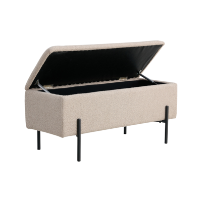 Bankje Marlou met opbergruimte bouclé