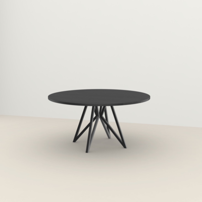 Studio HENK tafel Butterfly Rond Quadpod - zwart frame, zwarte beits