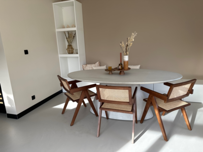 Bogard beton tafel ovaal | Light-grey