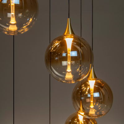 Hanglamp Gisela 5-Lichts – Amber