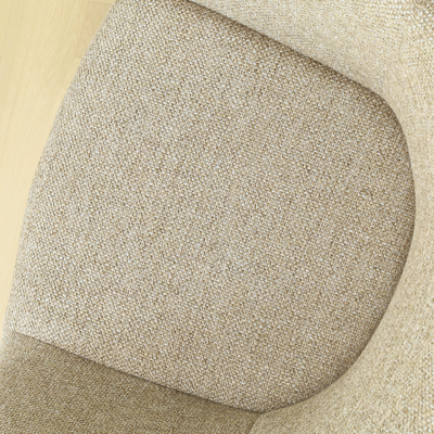 Draaibare eetkamerstoel Nola-Otis gestoffeerd - wit onderstel - met armleuningen