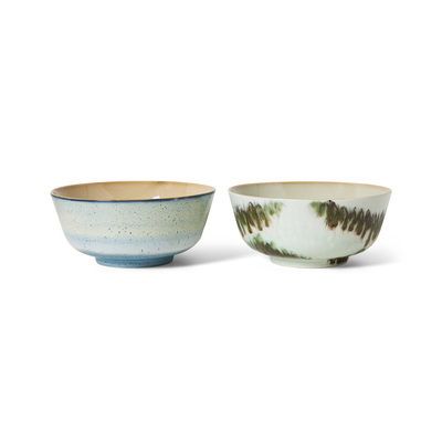 70s ceramics: ramen bowls, minimalist (set of 2)