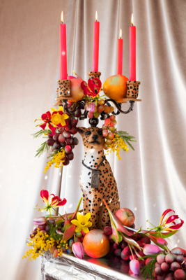 Bold Monkey kaarsenhouder Proudly Crowned Panther