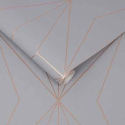 Graham &amp; Brown  vliesbehang  Harmony Grey Rosegold