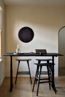 Ethnicraft - Osso barkruk 80 - eiken/zwart eiken