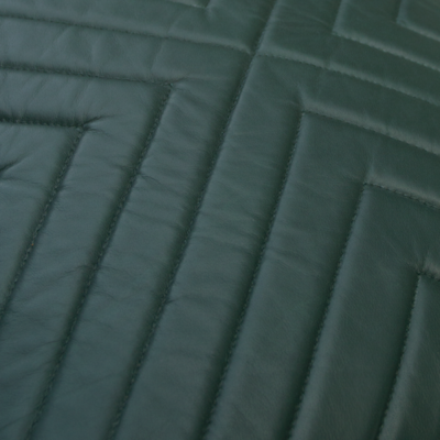 Kussen leer bottlegreen