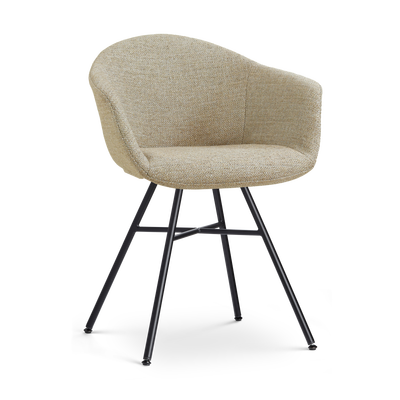 Eetkamerstoel Noa-Otis zwart onderstel met armleuningen