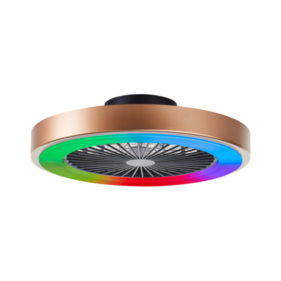 Plafondventilator Slimline – RGB licht – zwart/goud