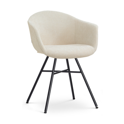 Eetkamerstoel Noa-Otis zwart onderstel met armleuningen