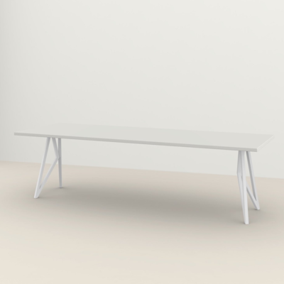 Studio HENK tafel Butterfly Rechthoekig - wit frame, HPL Fenix bianco kos