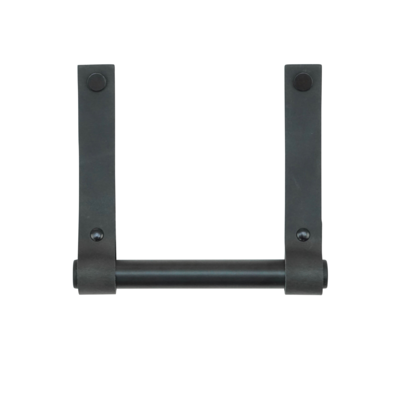 Leren toiletrolhouder (roldrager: zwart metaal)