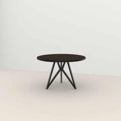 Studio HENK tafel Butterfly Rond Tripod - zwart frame, gerookte beits