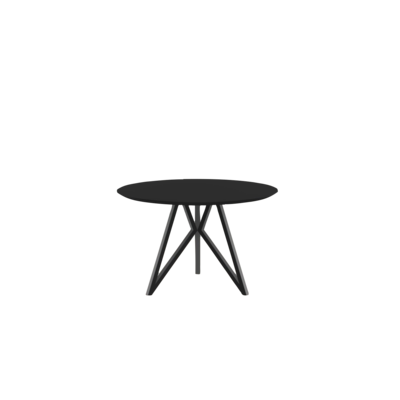 Studio HENK tafel Butterfly Rond Tripod - zwart frame, HPL Fenix nero ingo