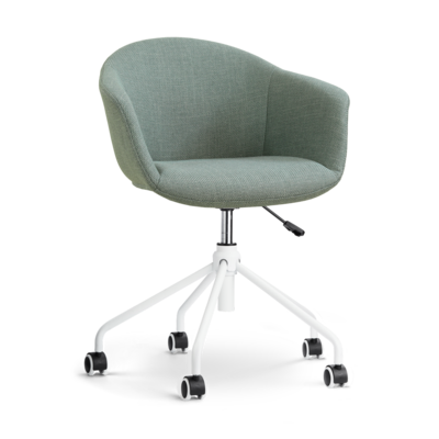 Nout-Otis bureaustoel wit onderstel - Gestoffeerde zitting met armleuningen