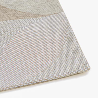 Vloerkleed Rondo beige grafisch met abstract bladerpatroon