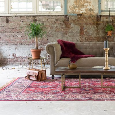 Dutchbone Vloerkleed Bid old red
