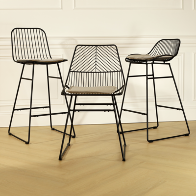 Draadstoel Pluck metaal - met zitkussen