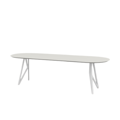 Studio HENK tafel Butterfly Plat ovaal - wit frame, HPL Fenix bianco kos