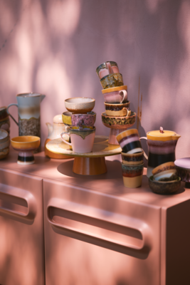 HKliving Cappuccino Mugs 70's Ceramics - Set van 4