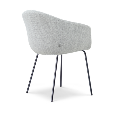 Eetkamerstoel Nora-Otis gestoffeerd - zwart onderstel - met armleuningen