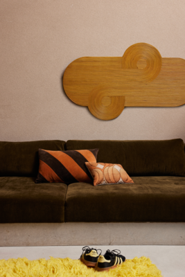 Striped velvet cushion september