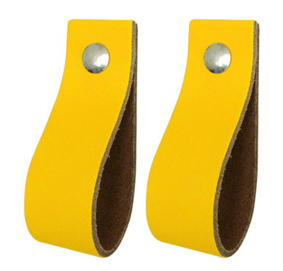 Leren handgrepen 'de lus' maat S | set van 2 - incl. 4 schroefjes