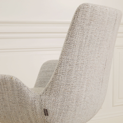 Stoffen eetkamerstoel Noa-Eef wit onderstel