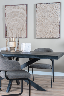 Eettafel Arvu - Zwart Mangohout Spinpoot